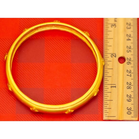 7 inch, Vintage Diamond Charms Gold Tone Bangle Bracelet - O34 - Picture 3 of 3